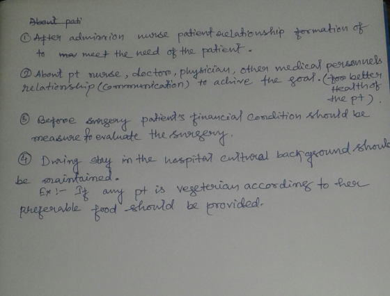 Health of About pati After admission morse patient acelationship formation of to mas meet the need of the patient. 2 About pt