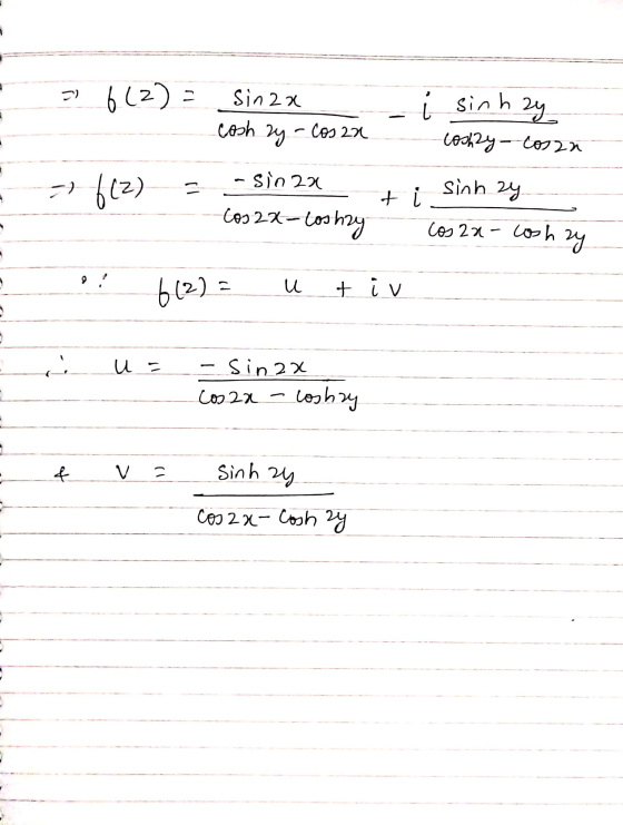 5 6(2): Sin2x cosh he he Cosaa sinh coshy - Cosza => 6(2) - sinza sinh zy ? + (032x-loshzy cos2a-coshzy ro = (279 u ^? + a u