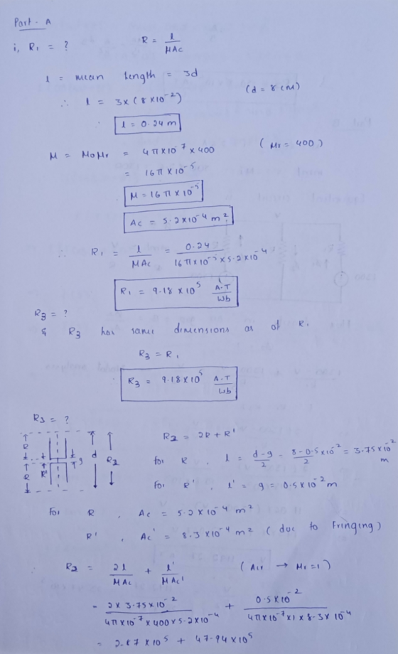 Part. A R = l i, Ri= ? HAC Milun length 3d l=3x(8x10-2) (d=8cm) l= 0.24 m (Mr=400) x 400 4 TU X10 + M = Mour 16TX 105 M = 16