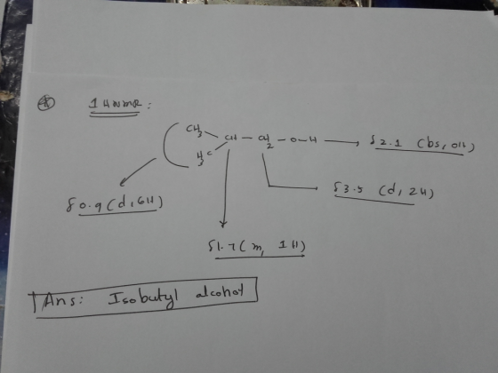 1 HUMR: h at-al-out d2.1 cbs, olt) £3.5 (d, 2H) 8o.gcd , GH) 81.7cm, 1 H) Ansi Iso butyl alcohot ,