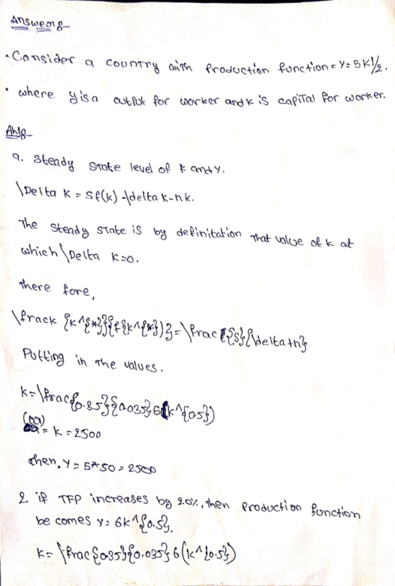 ▲Consider q CoonTry aim froduction fonc - ys sK sa autik for sorker and ts capital for worker Q. Stendg Sme level ofandy Delt