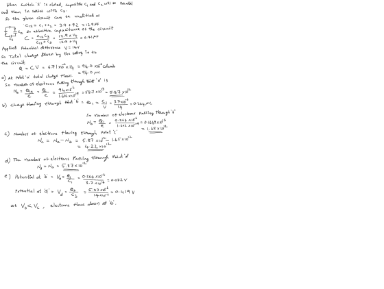 e mkied at So the ven ciycuit c 3 Applie& Potential differen e V=14V So Total ckarj* diven by the baltey in to So numbex os e