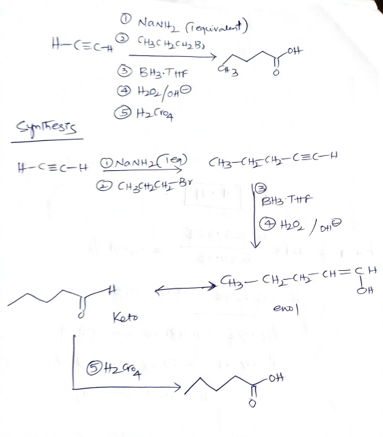 0 Nanity (requivalent H-CECH Сн, сен,В» о Съ З ВНТ Holoho SH,Crea Synthesis -С=СНИ 3-н, с— (=(-9 © NaNH2 Clea СнZссч, Вт BH3