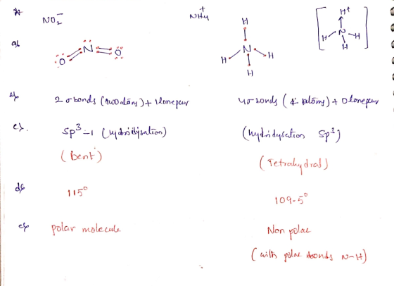 NO Nity 2 i- -I Na H1 H H 2 o bonds (Awo alãng )+ Ilone pour 40 bonds (4 kelomy) + Olonega sp²_, Cujasilisation) (bent) (wydi