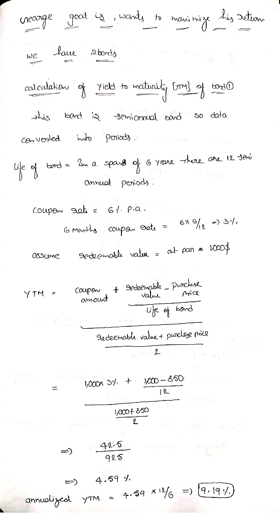 di tion hani ords we calculaken Yield to bondO his bord semiarnual bord so data cen vented Penieds annual peniods . Coupen aa