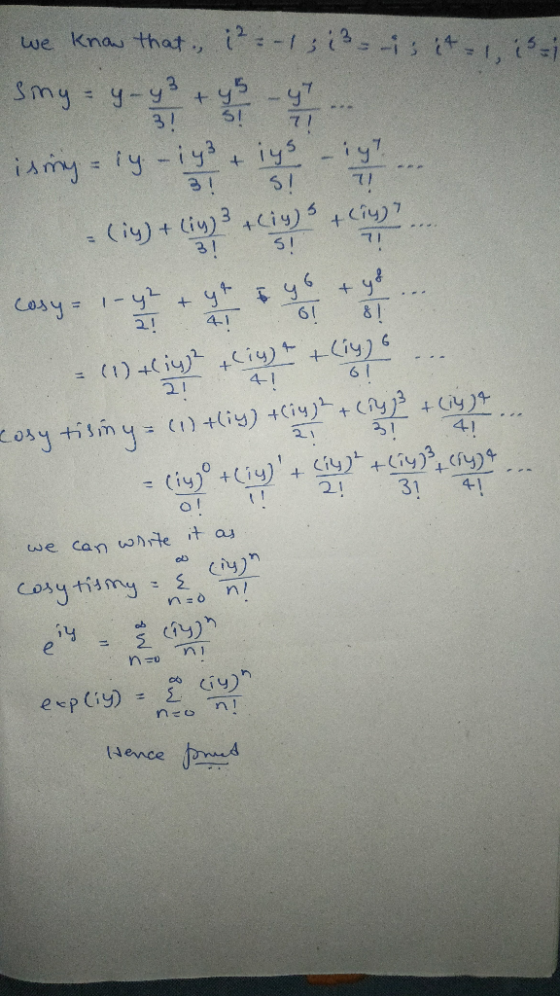 is we know that i ²-1 3 3 is it smyy- isung = iy - lys + i - ... (ig) + Liy)? - Cix) + cup... (1) #cima ciga+kiye.. Losy tis