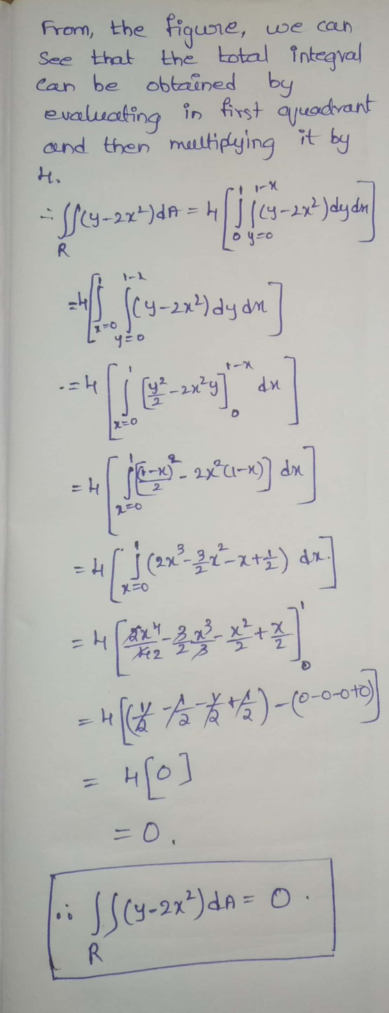 From the figure, we can See that the total integral can be obtained by evaluating in first qreadrant and then meltiplying it