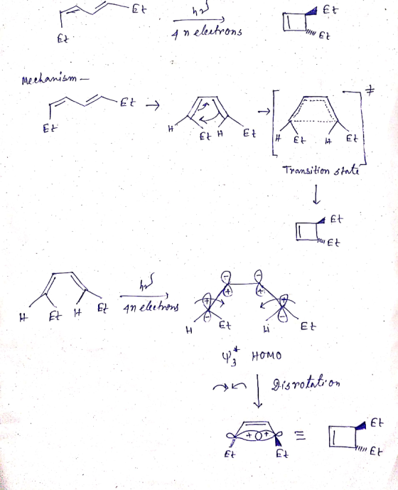 ba mechanism - panga Et Et : ja Et e Transition state : Et . H Ž it. Et an elections . ut Homo anl Disrotation