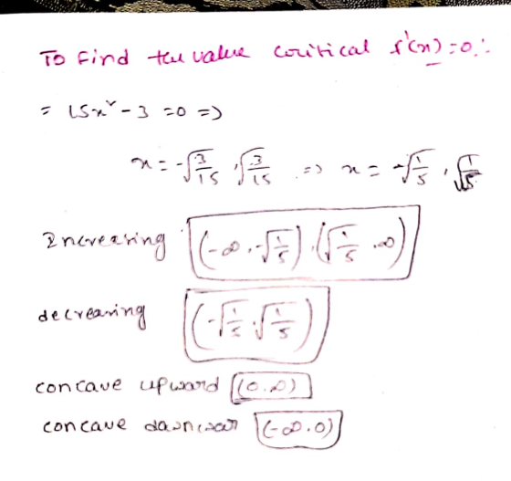 To find the valere Coritical t(m):0.1 = ISU-3 -0 =) x = offer for en na ofs of Pneveering (2015) (E-) decrearing Er con cave