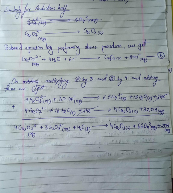 Similarly for Reduction hall Set they > sou laat CO2 Come O3 (6) Balanced equation by performing above proudure, we get (2820