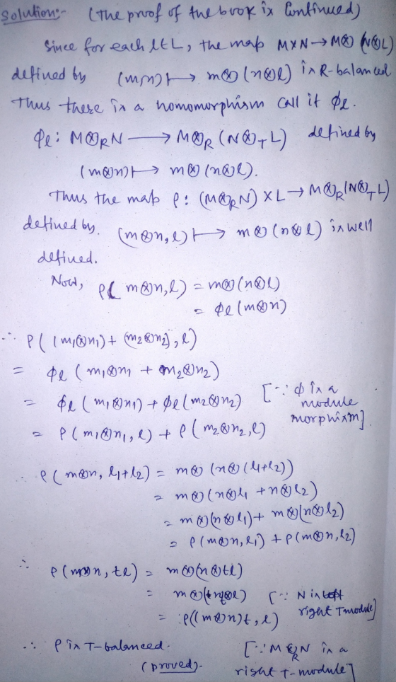 defined by Now, solution (the proof of the book ix Continued) Since for each lth, the map MXN MO WOL) defined by (mmt m (nol)