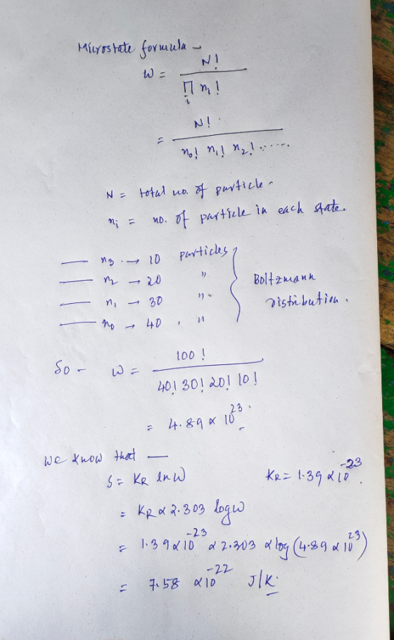 Merostate formula - WE NI vo! ! ! ..... N = i = 1. total no. of particle. no. of particle in each state → 10 u particles, ni