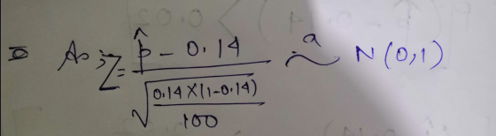 o As - 0.14 0.14 X 11-0.14) a N(0,1) V 100
