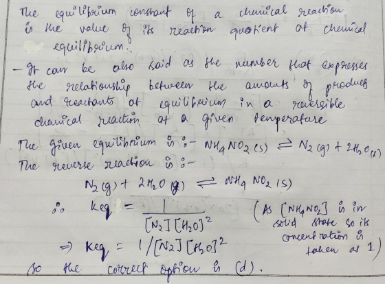 The equilibrium constant of a chenucal reaction is the value of its reaction quotient at cheurical equilibrium, -It can be al