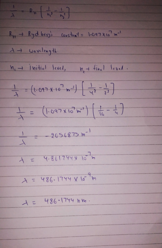 ਆ ਵਿੱਚ - Ra Rydbergs constant = 1-097810? ml tt wavelength hit initial leved, not tinal level. (੪17x1 [ (੧xਰੇਜਾਂ ਤੇ -3454375