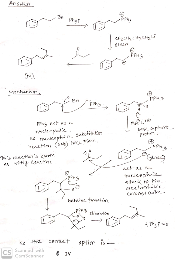 Answer Br o Be Phap Phap Topping PPh3 CH3 CH2 CH₂ CH₂ Li I ether , PPh z (ov). Mechanism. PBA / Bphz. Ppn3 O a BLOL, base cap