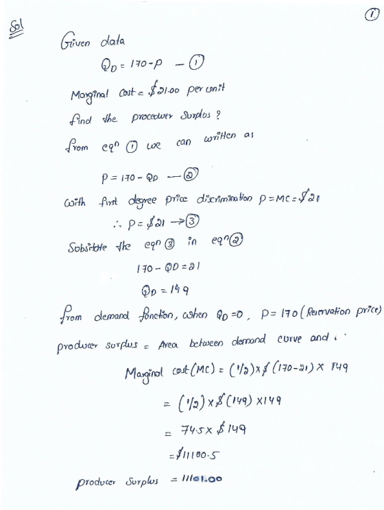 Given dlata Margina! Cote 91.00 per unit find he procectver Jplos? wiHcn a rom en can we firt degree price dicmHoo p=MC-a oth