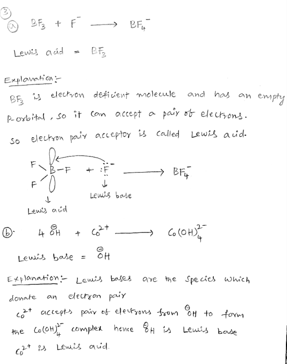 O BE + F - EFT Lewis acid = BE Explanation & - BE is electron deficient molecule and has an empty porbital, so it can accept