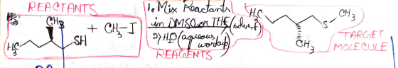 REACTANTS CHE + CHẠT CH₃ lo Mix Reactants Mo in DMSowon THE Calvet 2 Ho (aqueous REAGENTS SH CH TARGET MOLECULE HTC mo