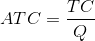 ATC = \frac{TC}{Q}