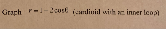 Graph r = 1-2coso (cardioid with an inner loop)