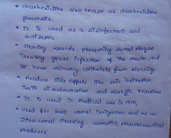 * chlorhexidine also known as chlorhenidine gluconate. * IL is used as a Disinfectant and antiseptic a cleaning wounds, preve