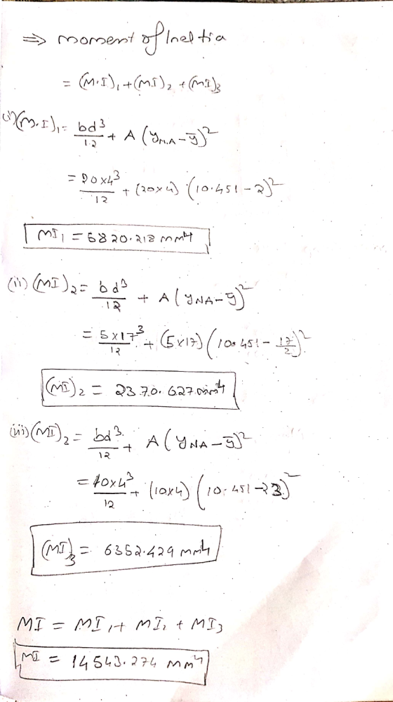 noment - moment of Inaltia = (M.2), +(m1), 4 mi) 19.5), - bdt A (Yorum-3)? - boxed (zony ) (10.651 - 3)? 12 I MI, = 68.20.21