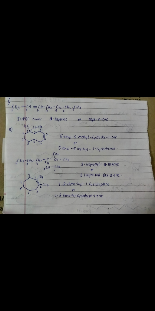 CHCHCHCH-C 6 TUPAC name 3 Hepttnc Hept-3-coc 5ctbyl-5-mcthyL-lydlo dec-1-tne Sthy-5 methyl1-Cycledecene CHa CH-(H3 CHarCH-CH