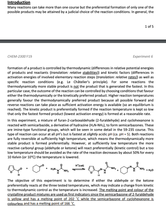 Introduction Many reactions can take more than one course but the preferential formation of only one of the possible products