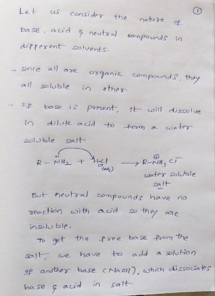 Let us Consider the nature of ba se auid neutaa compounds in dippexont colvents Sinre all ave oganic com pounds they all solu