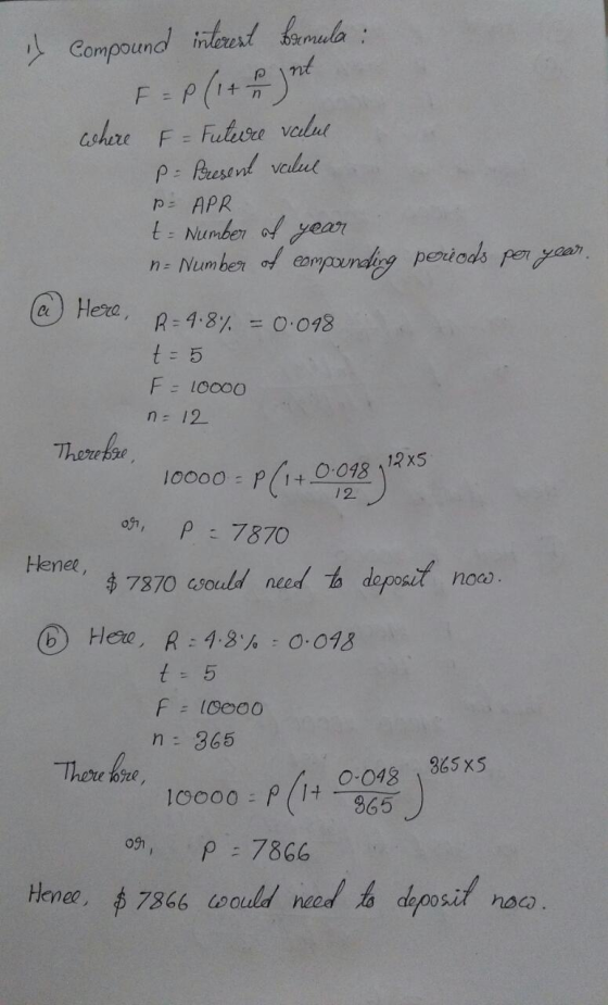 & compound interest bemula : F =P ( 14 ont where F = Futeure value p - Present value PAPR t = Number of year n = Number of co