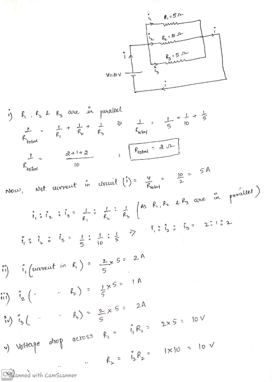Ri512 R₂ = 102 R = 52 Valov are R3 is hihe in paralel 야 Itt lo t + R, 5 It R ㅗ Restay I R, Ryokat Ptotal 2+1+2 ㅗ Restar 10 to