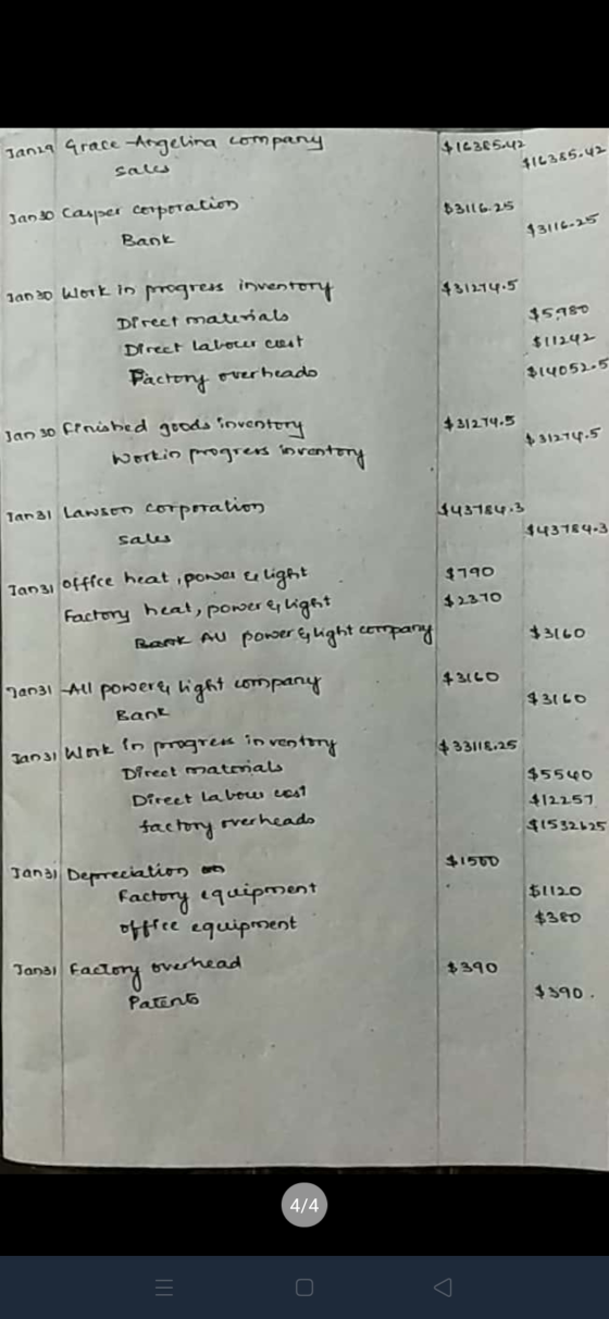 $14365.42 $14385.42 Janza Grace Angelina company sales Jan 20 Casper Corporation Bank $3116.25 $3116.25 $5980 $11242- $14052-