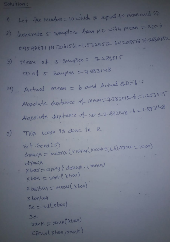Solu tion: ) Let the nuuten-10 coldch 22ual to pean and SD 1S H8671 16621 6208s s6 16-2686452 SD ot s Sauples 883148 H) Actua