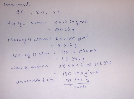 Components gc , 8H, 40 Mass of atoms - 9x12.01g/mol = 108.09g Mass of H atoms - 841.007 g/mol - 8.056 g Map of Oahus i 4x15.9