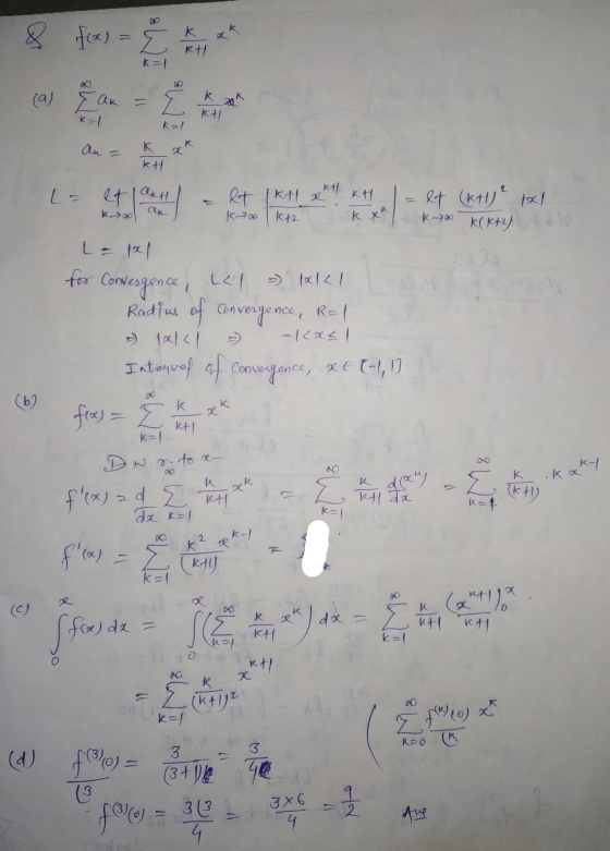 O fox) = { K L k xk k=1 (a) Jak E k ok kt K kt xk - et akt et (KH xkl. kH et (k+1)² pxl KCK+2) Kto kt2 kx ka ta 1x1 for Conv