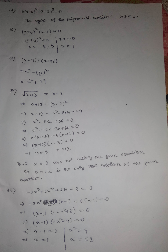 2+3=5. 317 3C2+6) 2(x-6) 3 = 0 The degree of the polynomial equation Bay (115) ² (4-1) = 0 (4+5)=0 17730 337 (a-71) Contai) =