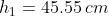 h_{1}= 45.55 \, cm