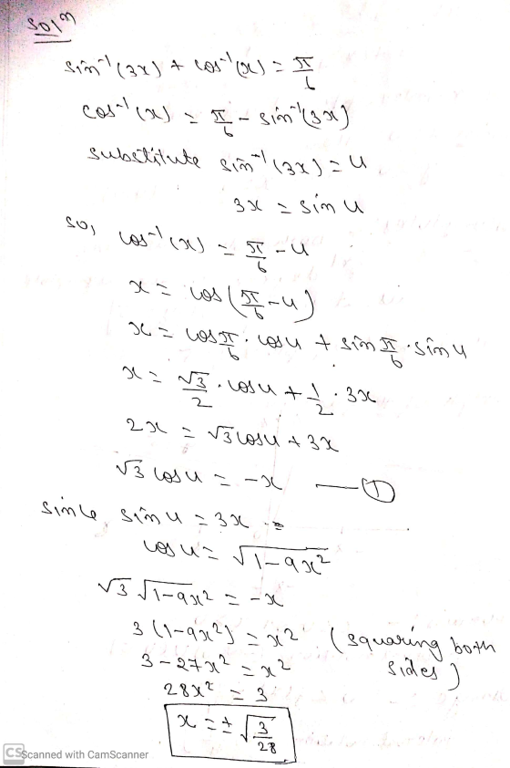 Soin Sim1 (3x) + caso = I cosal I - Sion (334) 104) subetitute sin 113x) = u. 3x a simu so, losowa - u II a na ( - )ها .u se