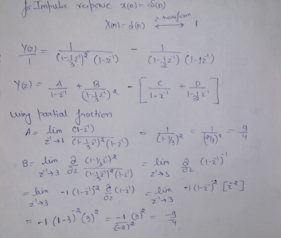 esbon e for Impule response x(n) = S(n) .. xml= dom z tanform Yes = contaje (12) Cond) C1-92) Yes to be in the wing partial