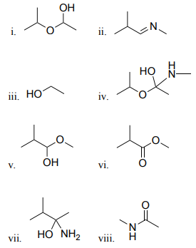 OH i to Lan ii. HON iii. HO iv. ما V. ОН vi. vii. HO NH2 ZI viii.