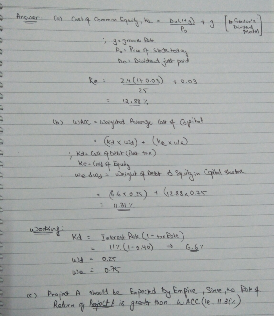 Answer s. Gordons Dividend Model (a) Cost of Common Equity, Ke - Dolita) ; g. growth Ale Po Price of stock today Do Dividend