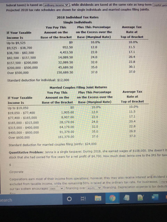 federal taxes) is taxed as ordinary income, while dividends are taxed at the same rate as long-term capital gain Projected 20