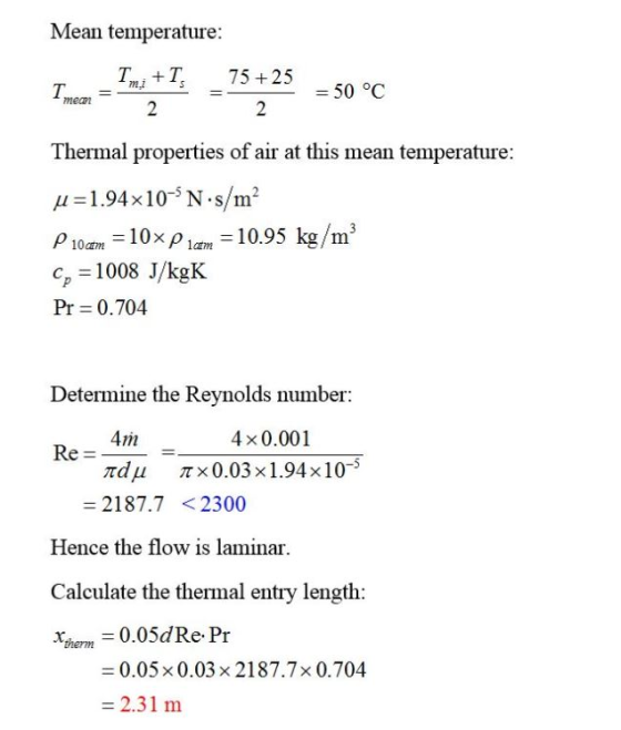 Mean temperature: Ti +T75 +25 - 50 oC mem Thermal properties of air at this mean temperature: -1.94x10 N.s/m2 P 10am 10x 10.9