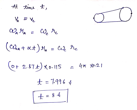 At time t, ГО Ve WAMA We re (coon + xt) on We rc (0+ 2.874) *.115 47 X0.21 t=7.996 + = 8 of
