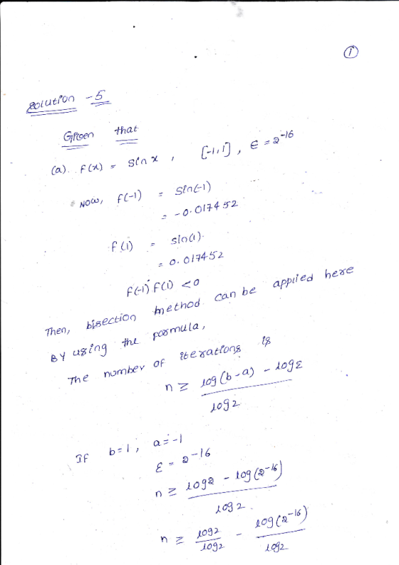 toen that (a) f(x) Sta χ , , a o. 017452 apped hese Then, bsectioo ethod Can be ey ugtng he oomula 2 -16 009 -) 10g2