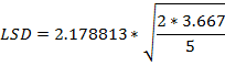 LSD = 2.178813* 2 + 3.667 5 V