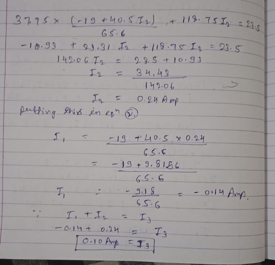 3775x (19 + 40.5 I 2) + 118.75 I = 20 65.6 - 10.98 t 29.31 I2 + 118.75 In = 23.5 142.06 Tg = 23.5 +10.93 . I 2 = 34.43 142.06
