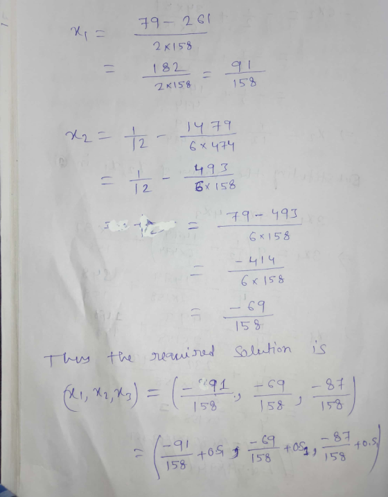 79-261 x = 2x158 182 = - 9! 2x158 158 x2 = 1479 /2 - 6x474 = I2 493 - 72 - 6x 158 rov 79 - 493 6 x 158 - 414 6x158 -69 158 Th