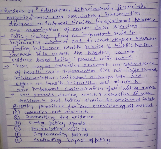 » Review cel education, be havioural, financials organizational and regulatory intervention designed to improve health profe